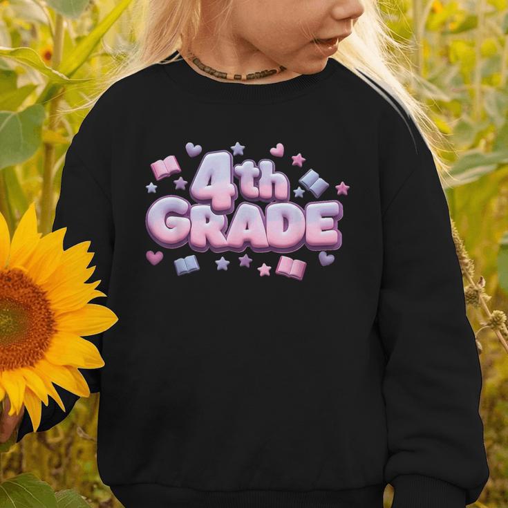 First Day Of 4th Grade Girls Coquette Bow Back To School Graphic Toddler Sweatshirt First Day Of 4th Grade Girls Coquette Bow Back To School Graphic Toddler Sweatshirt