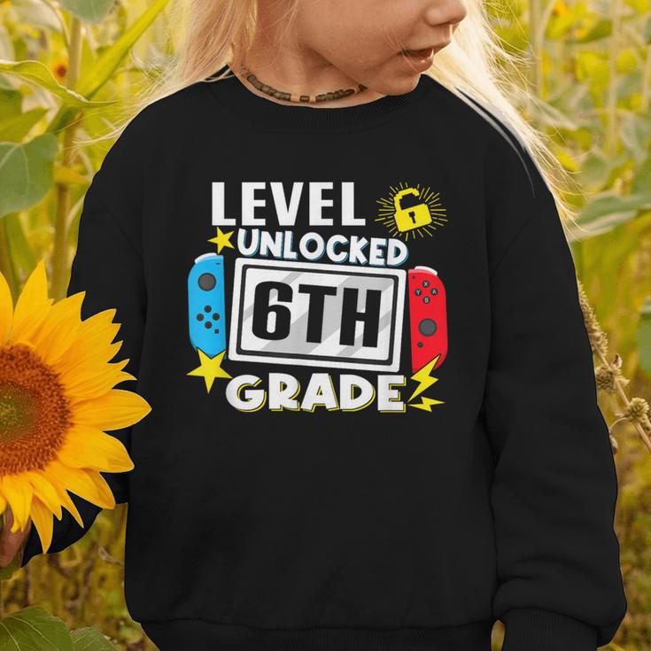 First Day Of 6th Grade Level Unlocked Game Back To School Graphic Toddler Sweatshirt First Day Of 6th Grade Level Unlocked Game Back To School Graphic Toddler Sweatshirt