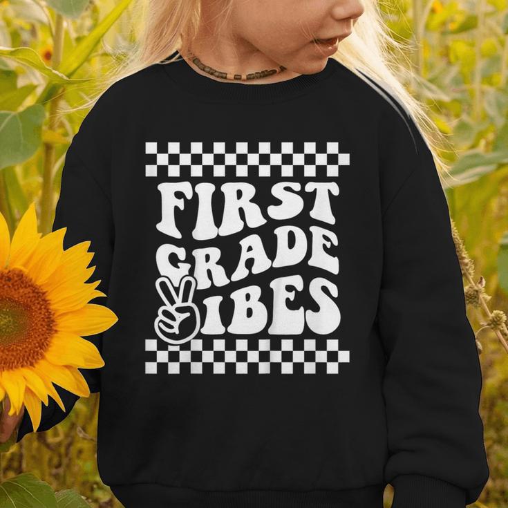 First Day Of First Grade Vibes Girls Back To School Boys Graphic Toddler Sweatshirt First Day Of First Grade Vibes Girls Back To School Boys Graphic Toddler Sweatshirt