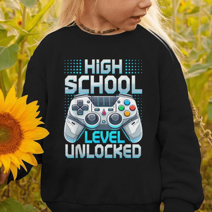 First Day Of High School Level Unlocked Back To School Gamer Graphic Toddler Sweatshirt