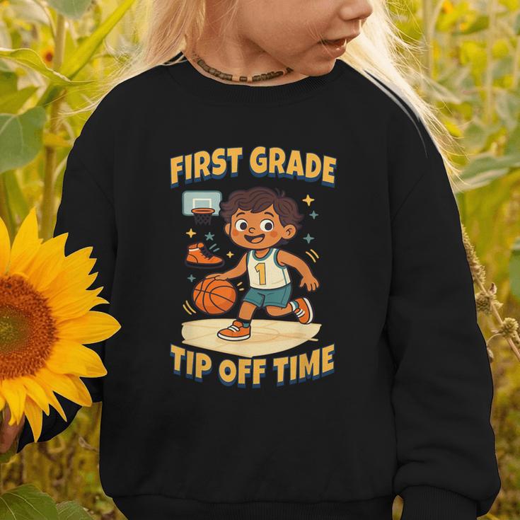 First Grade Basketball Back To School Slam Dunk Style Graphic Toddler Sweatshirt