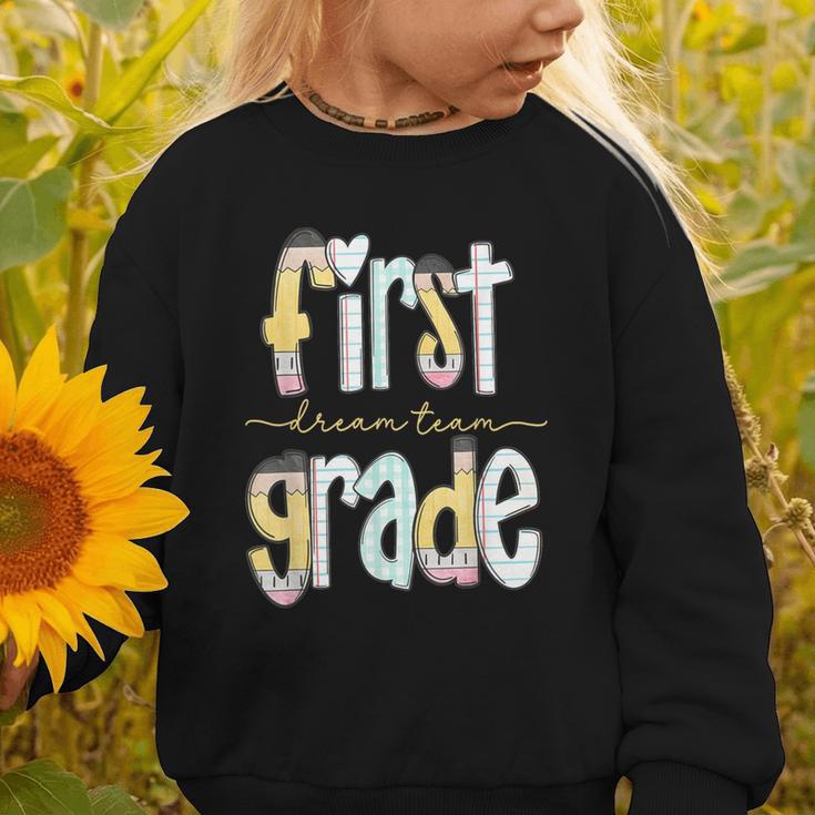 First Grade Dream Team Pencil Back To School Boys Girls Graphic Toddler Sweatshirt