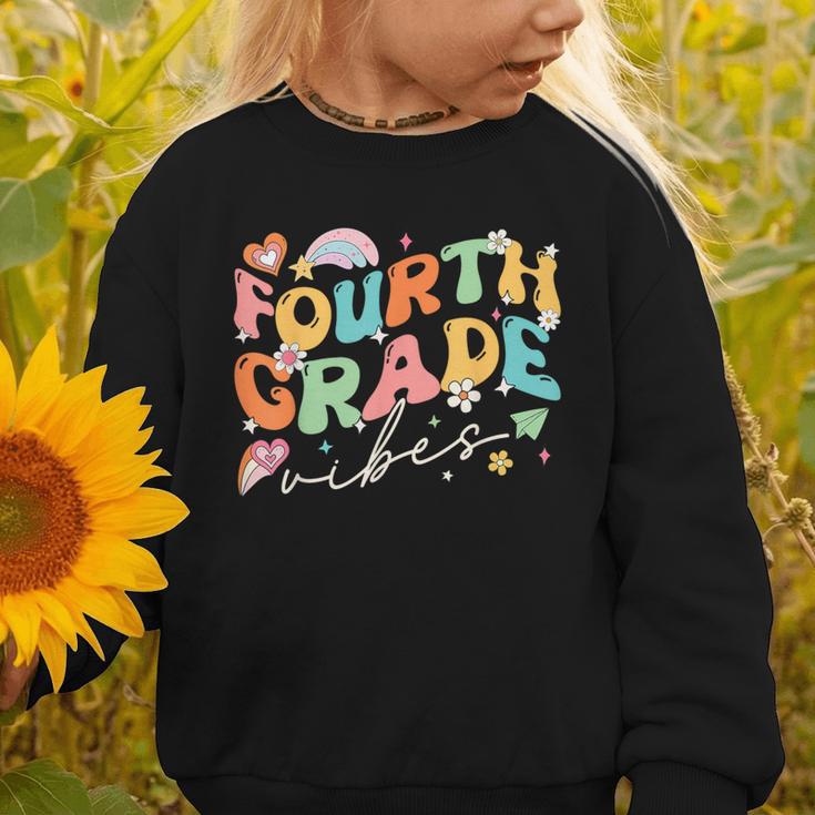 Fourth Grade Vibes 4th Grade Team Groovy Back To School Graphic Toddler Sweatshirt