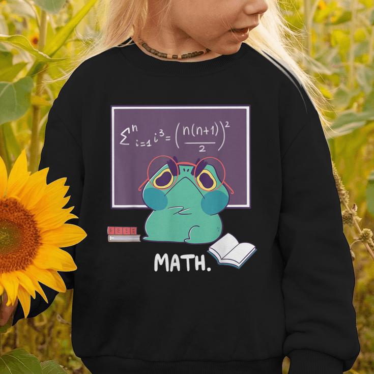Frog Hates Math Kawaii Science Back To School Kids Graphic Toddler Sweatshirt Frog Hates Math Kawaii Science Back To School Kids Graphic Toddler Sweatshirt