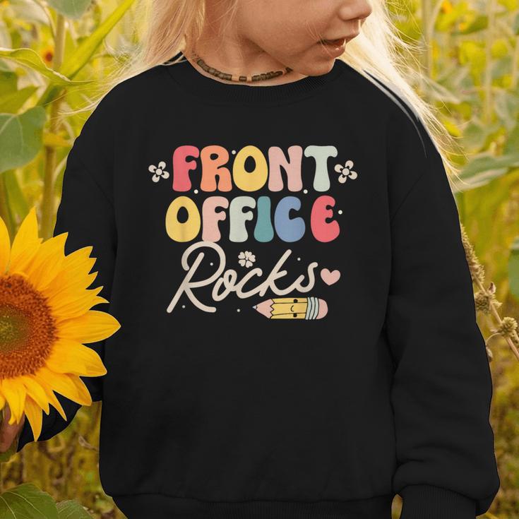 Front Office Rocks Back To School Secretary Admin Staff Tee Graphic Toddler Sweatshirt