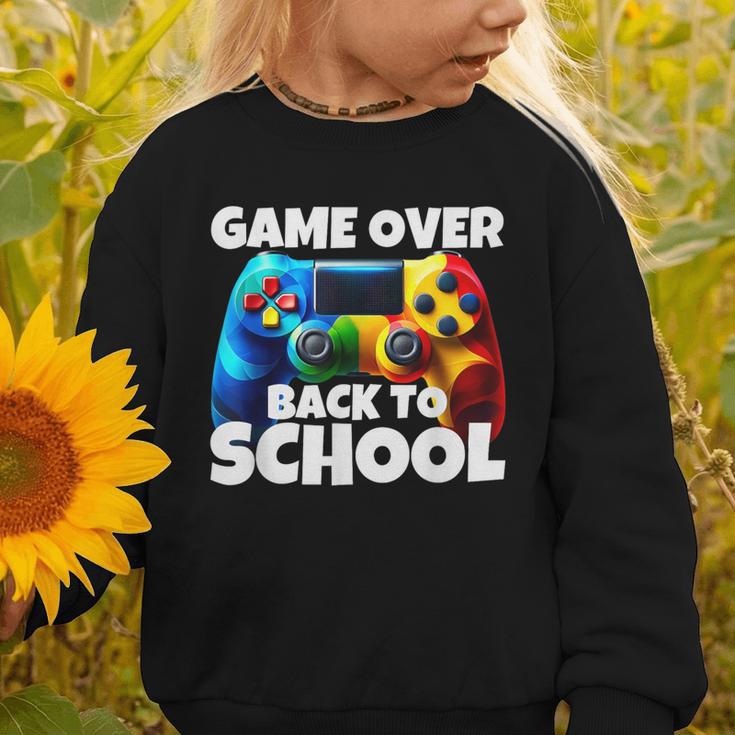 Game Over Back To School Gaming Controller Kids Gamer Graphic Toddler Sweatshirt