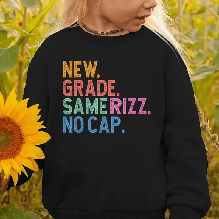 Gen Z Back To School New Grade Same Rizz No Cap Graphic Toddler Sweatshirt