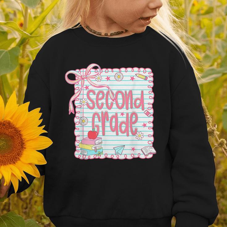 Girls Second Grade Coquette Bow Pink Preppy Back To School Graphic Toddler Sweatshirt Girls Second Grade Coquette Bow Pink Preppy Back To School Graphic Toddler Sweatshirt