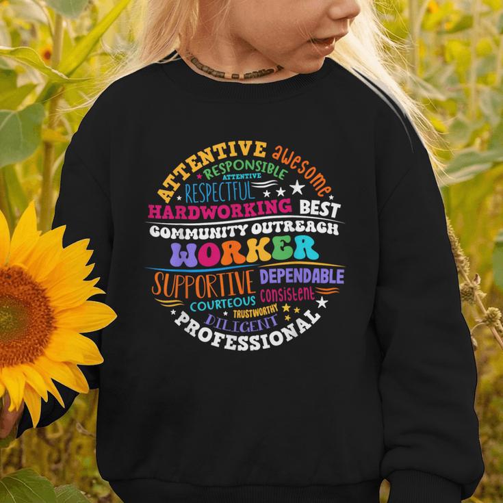 Groovy Community Outreach Worker Back To School Graphic Toddler Sweatshirt Groovy Community Outreach Worker Back To School Graphic Toddler Sweatshirt