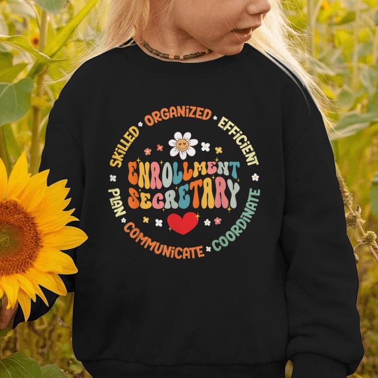 Groovy Enrollment Secretary Back To School Graphic Toddler Sweatshirt