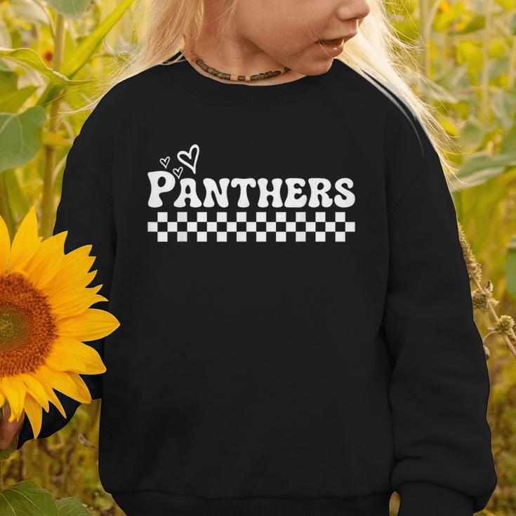 Groovy Panthers High School Spirit Fan Team Back To School Graphic Toddler Sweatshirt
