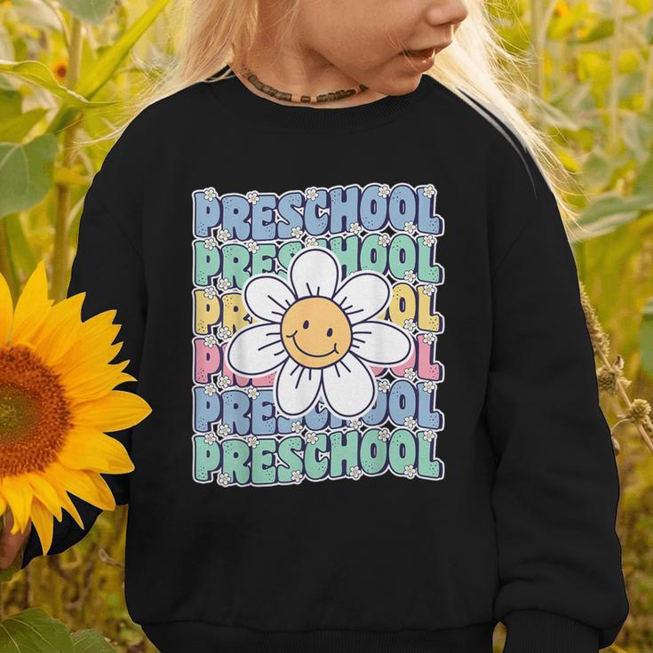 Groovy Preschool Cute Back To School First Day Of Pre K Graphic Toddler Sweatshirt Groovy Preschool Cute Back To School First Day Of Pre K Graphic Toddler Sweatshirt