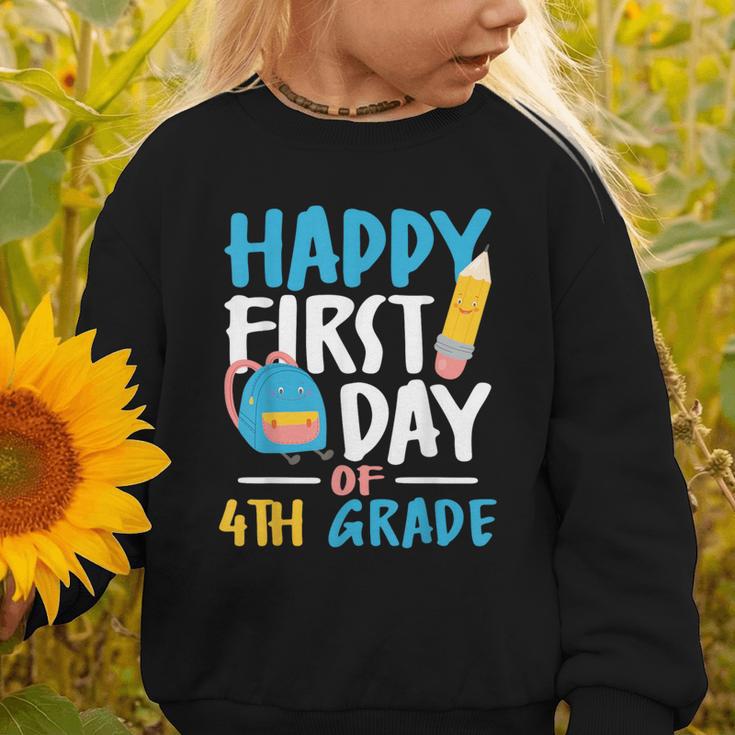 Happy First Day Of 4th Grade Student Back To School Graphic Toddler Sweatshirt Happy First Day Of 4th Grade Student Back To School Graphic Toddler Sweatshirt