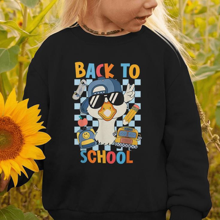 Happy First Day Of School Back To School Goose Boys Kids Graphic Toddler Sweatshirt