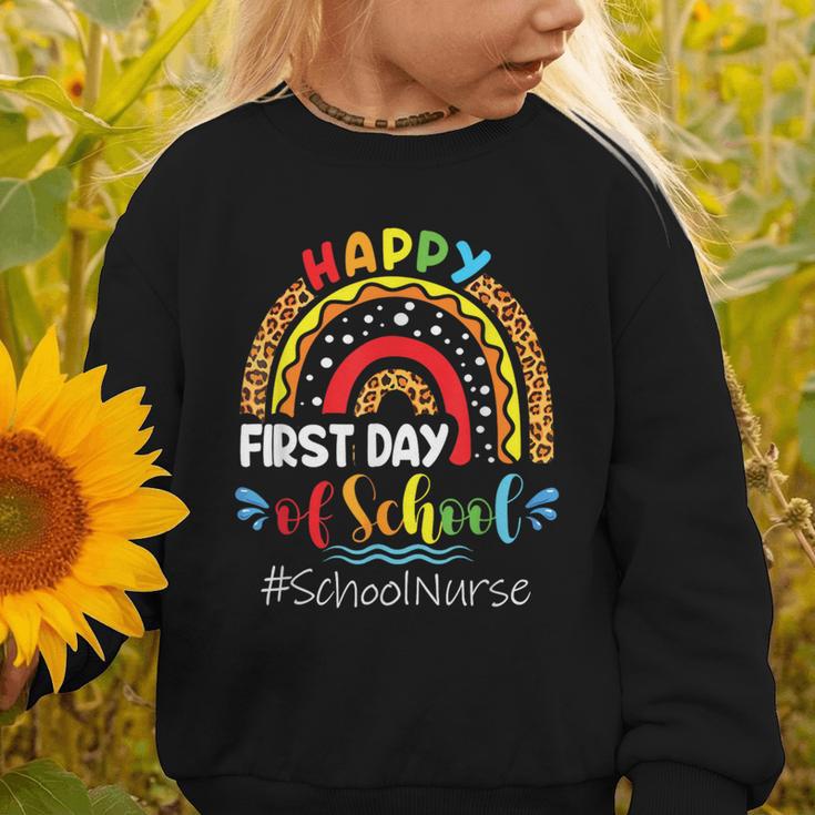 Happy First Day Of School Nurse Rainbow Back To School Graphic Toddler Sweatshirt