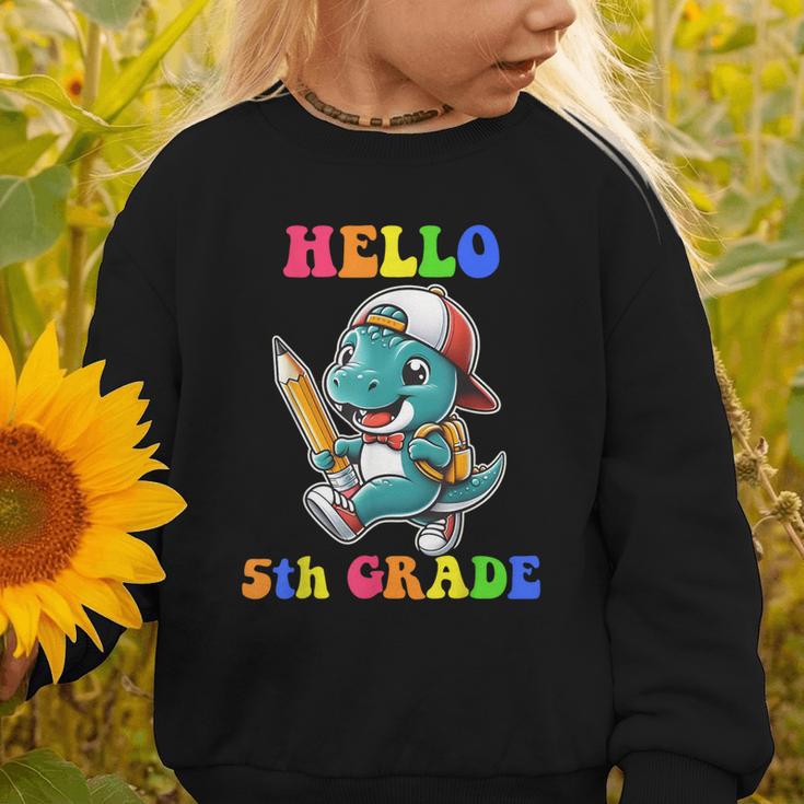 Hello 5th Grade Cute Dinosaur Back To School Boys Kids Girls Graphic Toddler Sweatshirt Hello 5th Grade Cute Dinosaur Back To School Boys Kids Girls Graphic Toddler Sweatshirt