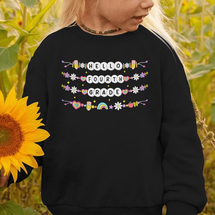 Hello Fourth Grade Friendship Bracelets Back To School Kids Graphic Toddler Sweatshirt Hello Fourth Grade Friendship Bracelets Back To School Kids Graphic Toddler Sweatshirt