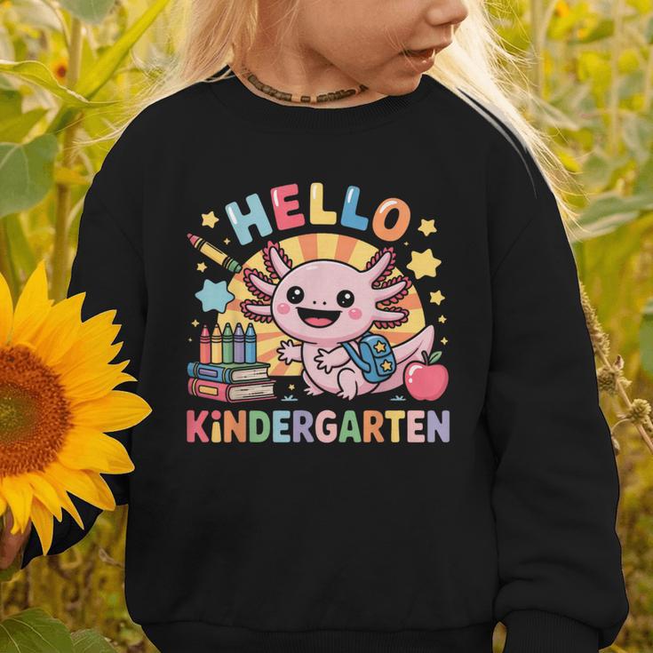 Hello Kindergarten Axolotl Back To School For Kids Graphic Toddler Sweatshirt Hello Kindergarten Axolotl Back To School For Kids Graphic Toddler Sweatshirt