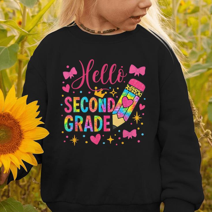 Hello Second Grade Colorful Pencil Tie Dye Back To School Graphic Toddler Sweatshirt Hello Second Grade Colorful Pencil Tie Dye Back To School Graphic Toddler Sweatshirt