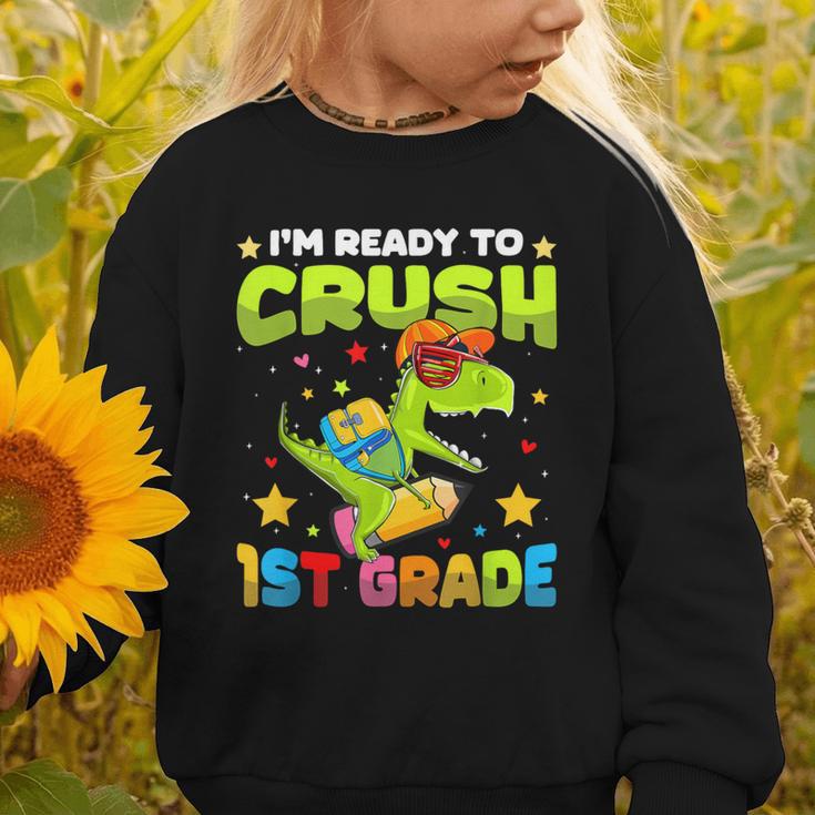 I'm Ready To Crush 1st Grade Dinosaurs Back To School Kids Graphic Toddler Sweatshirt