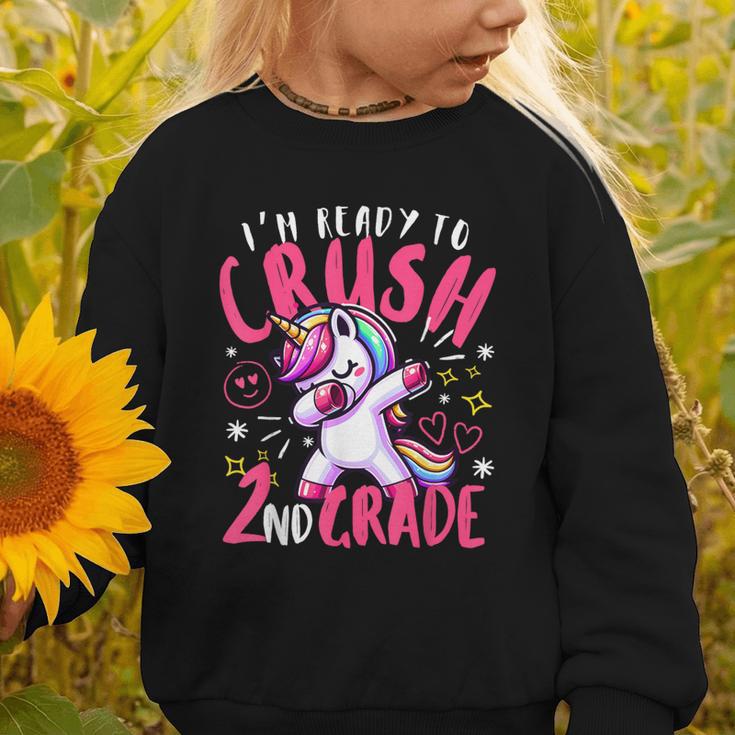 I'm Ready To Crush 2nd Grade Dabbing Unicorn Back To School Graphic Toddler Sweatshirt I'm Ready To Crush 2nd Grade Dabbing Unicorn Back To School Graphic Toddler Sweatshirt