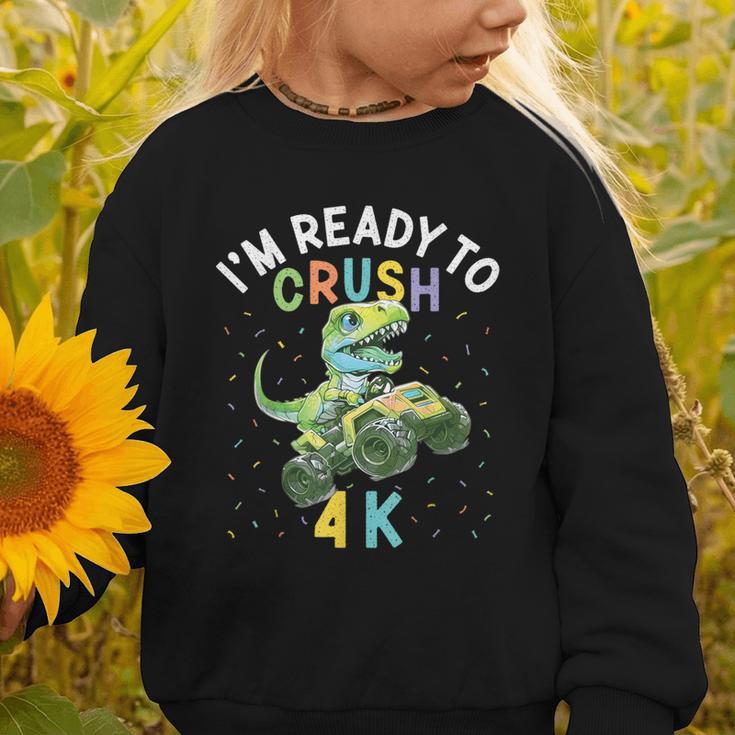 I'm Ready To Crush 4K Dinosaur Back To School 4K Kid Graphic Toddler Sweatshirt I'm Ready To Crush 4K Dinosaur Back To School 4K Kid Graphic Toddler Sweatshirt