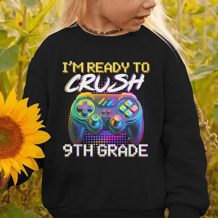 I'm Ready To Crush 9th Grade Back To School Video Game Boys Graphic Toddler Sweatshirt I'm Ready To Crush 9th Grade Back To School Video Game Boys Graphic Toddler Sweatshirt