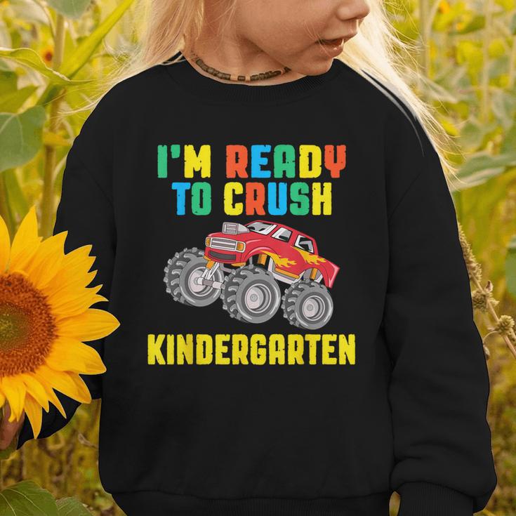 I'm Ready To Crush Kindergarten Dinosaur Back To School Boys Graphic Toddler Sweatshirt