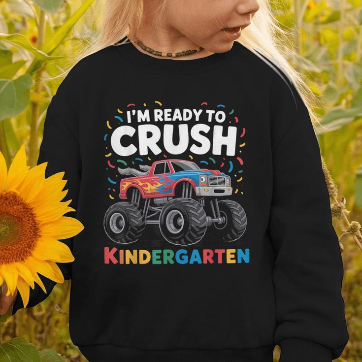 I'm Ready To Crush Kindergarten Monster Truck Back To School Graphic Toddler Sweatshirt I'm Ready To Crush Kindergarten Monster Truck Back To School Graphic Toddler Sweatshirt