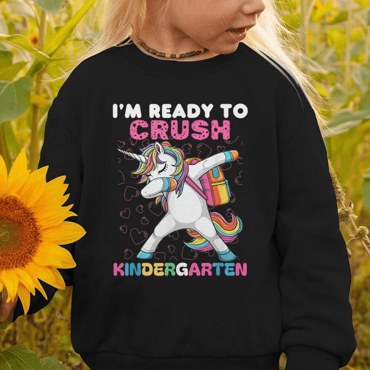 I'm Ready To Crush Kindergarten Unicorn Back To School Graphic Toddler Sweatshirt I'm Ready To Crush Kindergarten Unicorn Back To School Graphic Toddler Sweatshirt