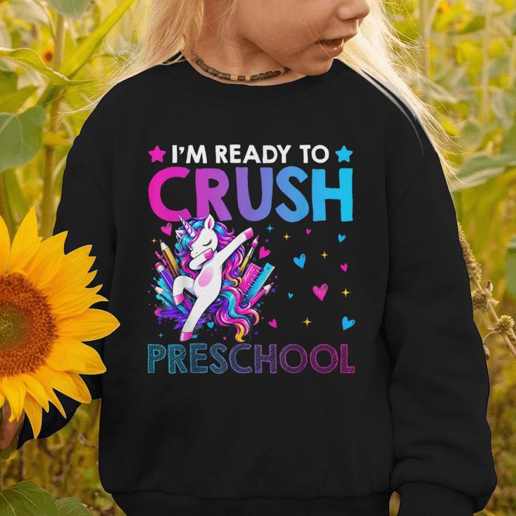 I'm Ready To Crush Preschool Dabbing Unicorn Back To School Graphic Toddler Sweatshirt I'm Ready To Crush Preschool Dabbing Unicorn Back To School Graphic Toddler Sweatshirt
