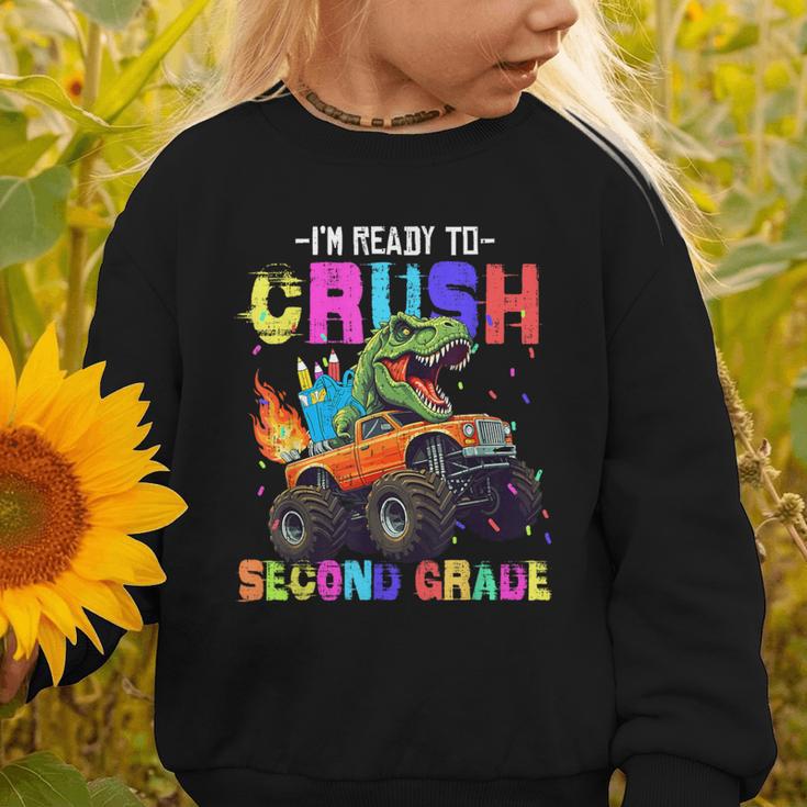 I'm Ready To Crush Second Grade Dinosaur Dino Back To School Graphic Toddler Sweatshirt