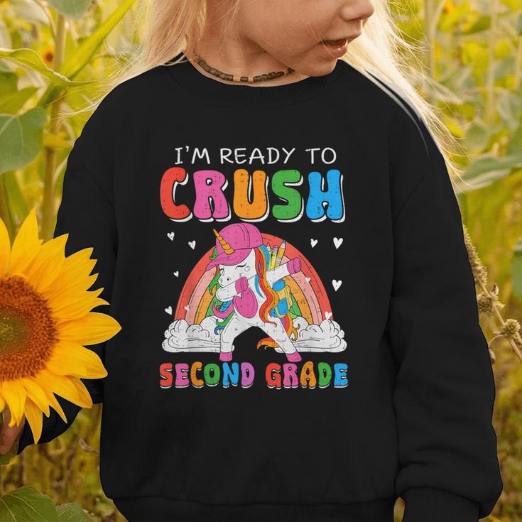 I'm Ready To Crush Second Grade Unicorn Back To School Girls Graphic Toddler Sweatshirt