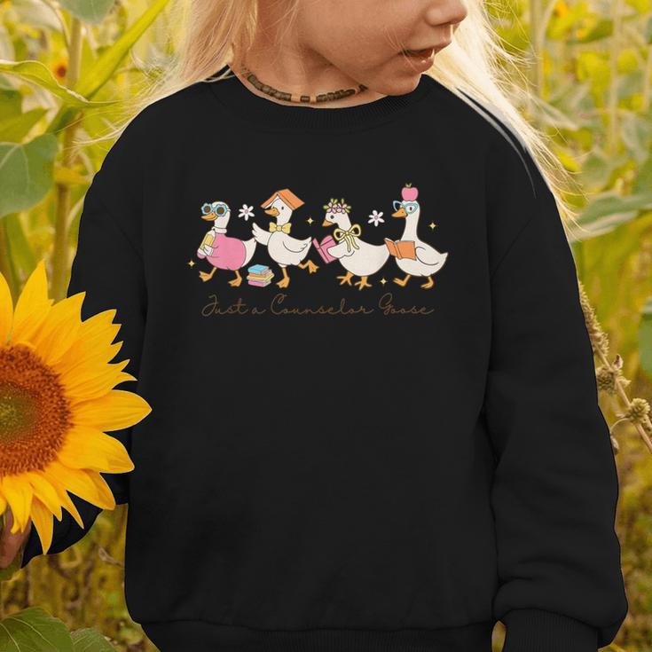 Just a Counselor Goose Back To School Silly Goose Counselor Graphic Toddler Sweatshirt Just a Counselor Goose Back To School Silly Goose Counselor Graphic Toddler Sweatshirt