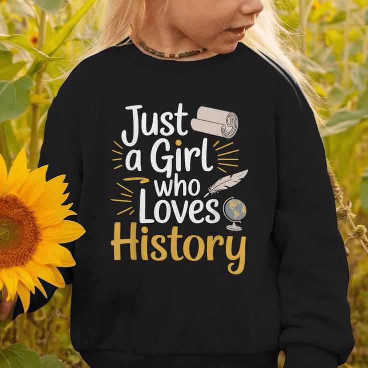 Just a Girl Who Loves History Cute Back To School Kids Girls Graphic Toddler Sweatshirt Just a Girl Who Loves History Cute Back To School Kids Girls Graphic Toddler Sweatshirt