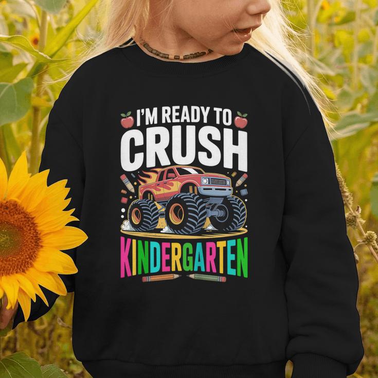 Kids Back To School I'm Ready To Crush Kindergarten For Boys Graphic Toddler Sweatshirt