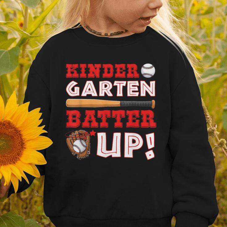 Kindergarten Batter Up Back To School Baseball Player Boys Graphic Toddler Sweatshirt