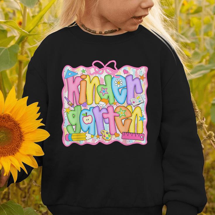 Kindergarten Coquette Bow Back To School Kinder Girl Kids Graphic Toddler Sweatshirt