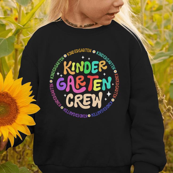 Kindergarten Crew Team Back To School 1st Day Of School Graphic Toddler Sweatshirt