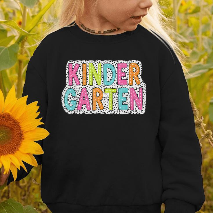 Kindergarten Dalmatian Dots Dream Team Back To School Graphic Toddler Sweatshirt Kindergarten Dalmatian Dots Dream Team Back To School Graphic Toddler Sweatshirt