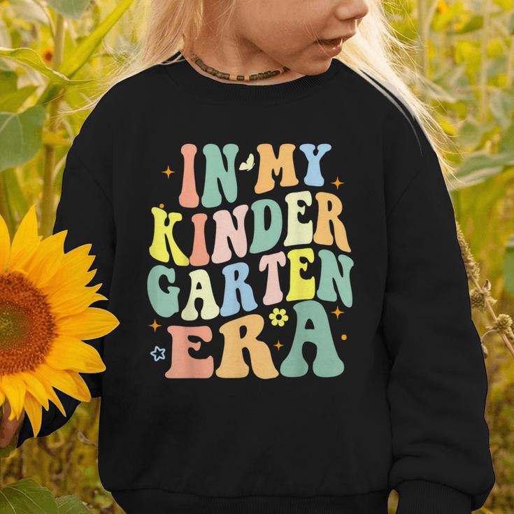 Kindergarten Era Happy Back To School Groovy Kids Boys Girls Graphic Toddler Sweatshirt