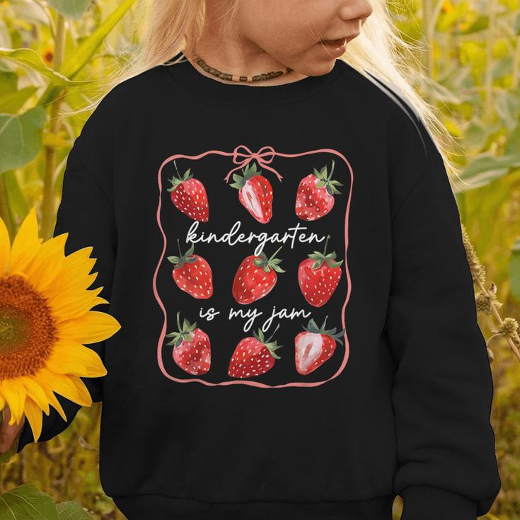 Kindergarten Is My Jam Strawberry Back To School Girls Boys Graphic Toddler Sweatshirt