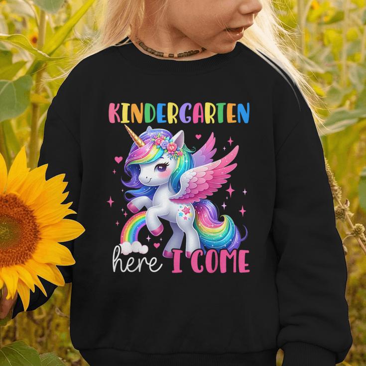 Kindergarten Here I Come Unicorn Girls Kids Back To School Graphic Toddler Sweatshirt Kindergarten Here I Come Unicorn Girls Kids Back To School Graphic Toddler Sweatshirt