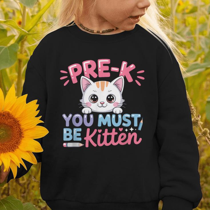 Kitten Back To School Girls Preschool Cat Lover Graphic Toddler Sweatshirt