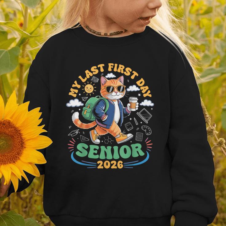 My Last First Day Senior 2026 Cat Back To School Graphic Toddler Sweatshirt