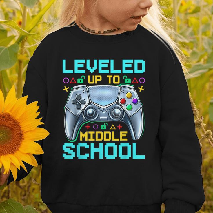 Leveled Up To Middle School Video Gamer Back To School Boys Graphic Toddler Sweatshirt Leveled Up To Middle School Video Gamer Back To School Boys Graphic Toddler Sweatshirt