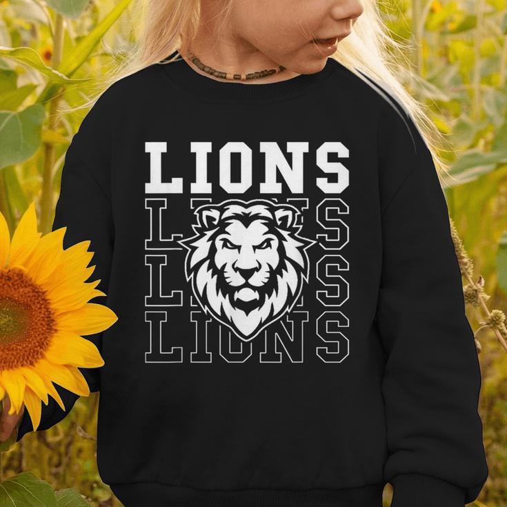Lions School Spirit Fan Team Back To School Graphic Toddler Sweatshirt Lions School Spirit Fan Team Back To School Graphic Toddler Sweatshirt