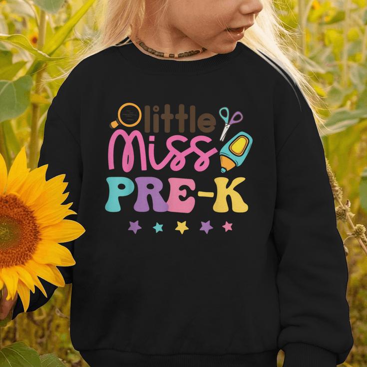 Little Miss Pre-K Preschool First Day Back To School Girls Graphic Toddler Sweatshirt Little Miss Pre-K Preschool First Day Back To School Girls Graphic Toddler Sweatshirt