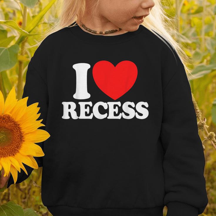 I Love Recess Red Heart Back To School Kids Recess Graphic Toddler Sweatshirt