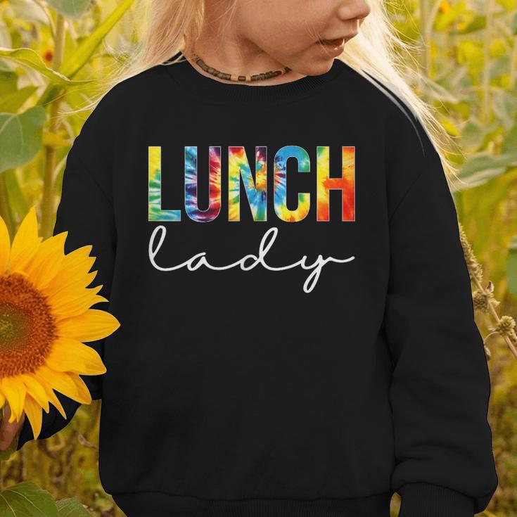 Lunch Lady For Work Tie Dye Back To School Appreciation Day Graphic Toddler Sweatshirt